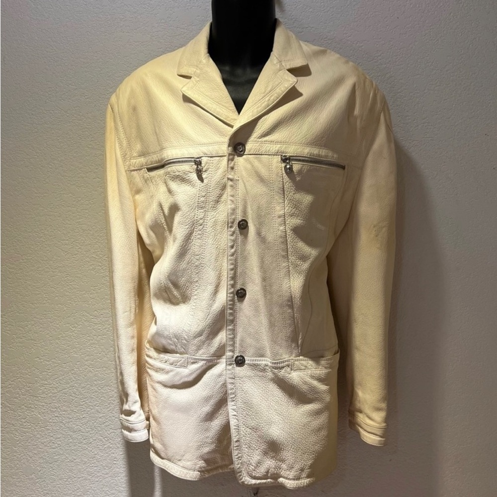 GIANNI VERSACE GLOVE QUALITY LAMBSKIN LEATHER COLLECTIBLE SPORT COAT JACKET,52/L